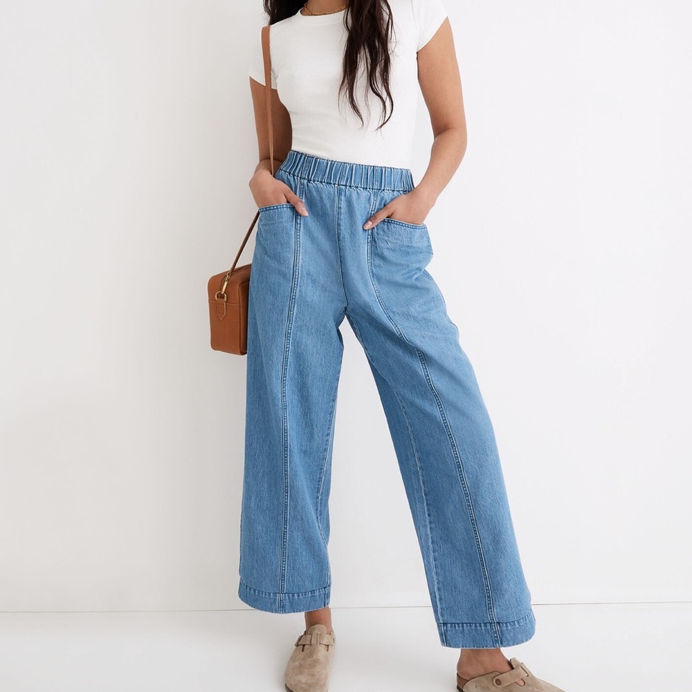 Madewell | Denim Pull-On High-Rise Wide-Leg Crop Pants in Ashgrove Wash